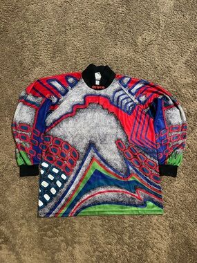 Vintage Erima goalkeeper “triple multi-color” jersey 90s size 2XL